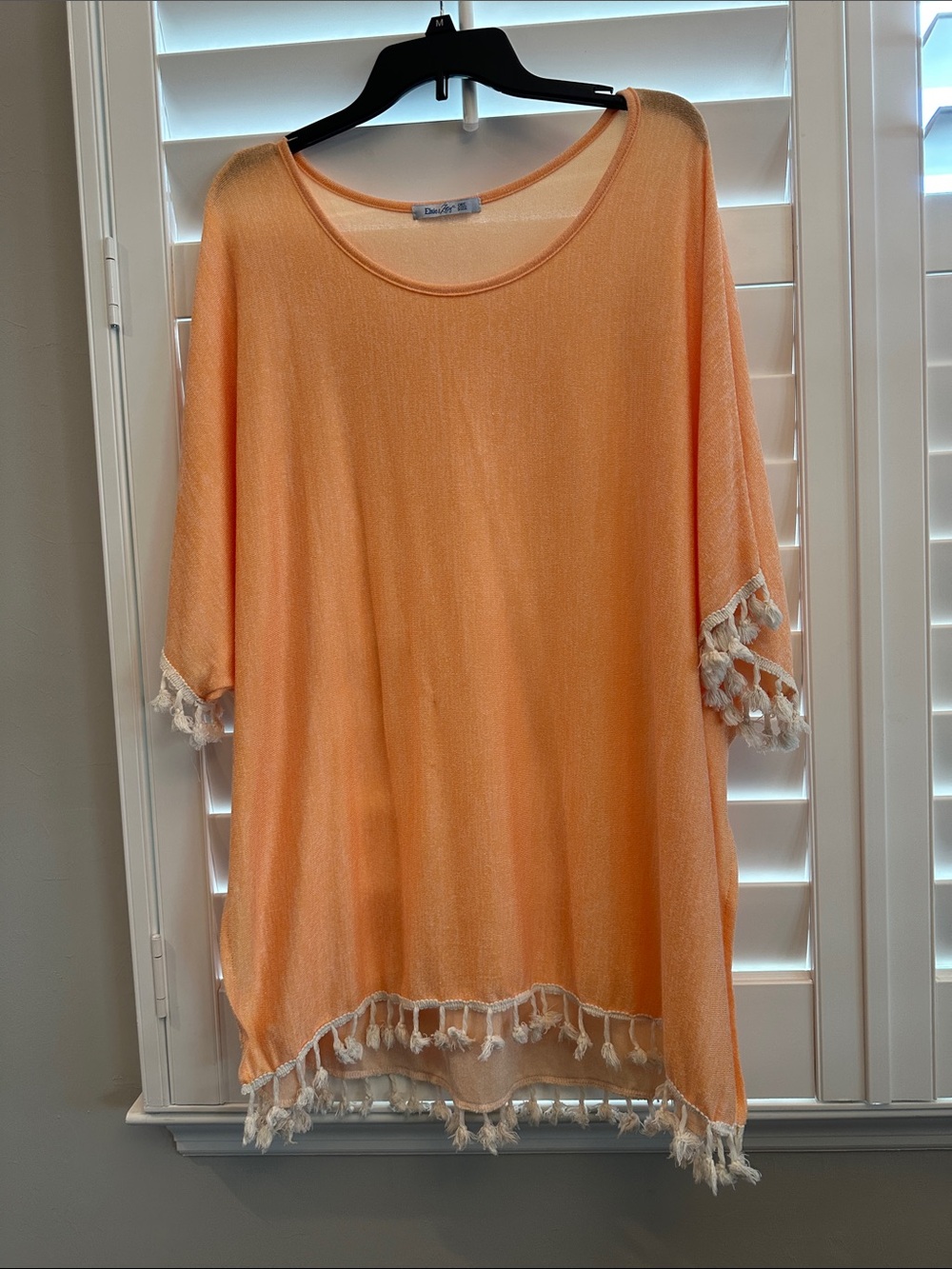 Peach Tassel-Hem Women's Cover Up